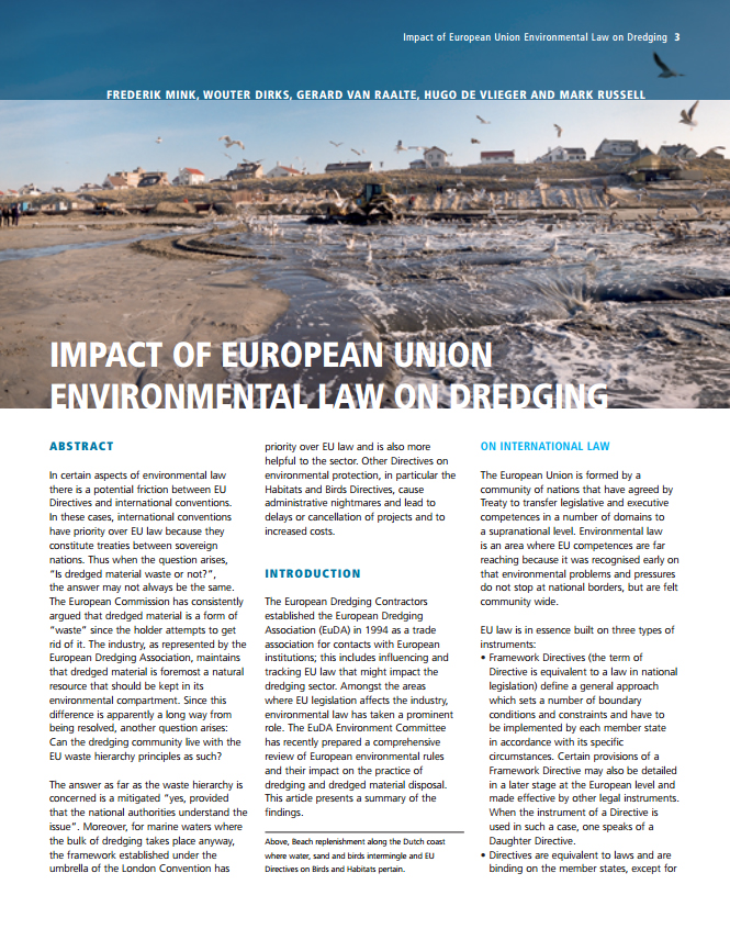Impact of European Union Environmental Law on Dredging