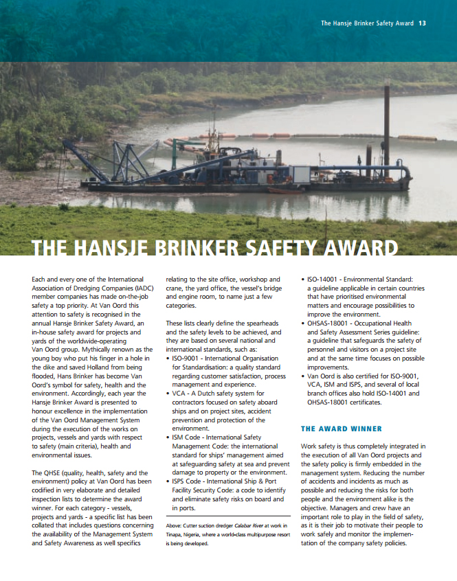 The Hansje Brinker Safety Award