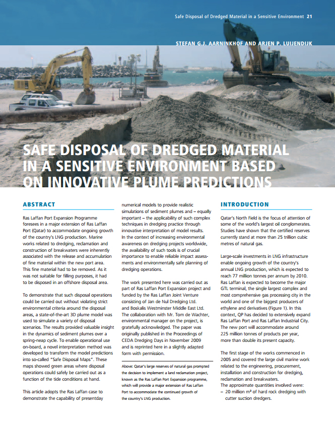 Safe Disposal of Dredged Material in a Sensitive Environment