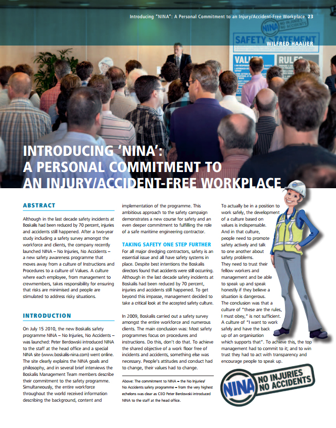 Introducing “NINA”: A Personal Commitment to an Injury/Accident-Free Workplace