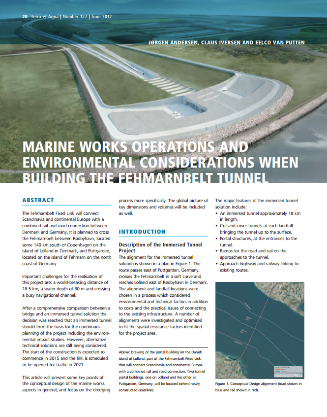 Marine Works Operations and Environmental Considerations When Building the Fehmarnbelt Tunnel