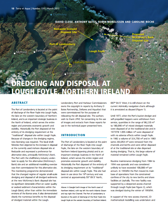 Dredging and Disposal at Lough Foyle, Northern Ireland