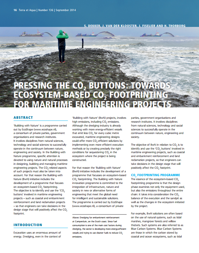 Pressing the Co2 Buttons: Towards Ecosystem-Based Co2 Footprinting for Maritime Engineering Projects