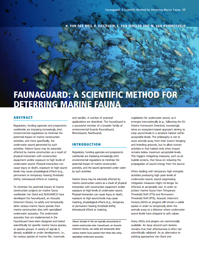 Faunaguard: A Scientific Method for Deterring Marine Fauna