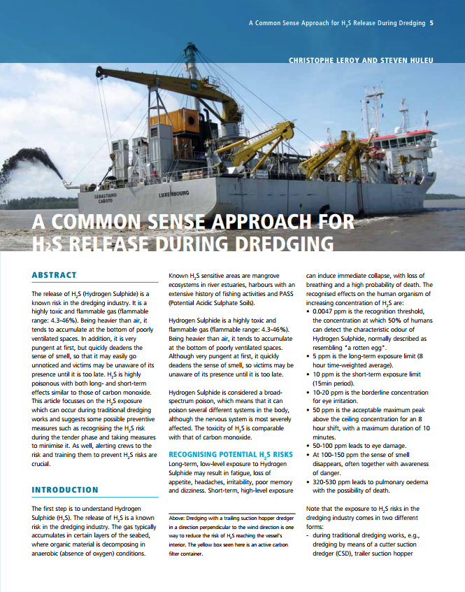 A Common Sense Approach for H2S Release During Dredging