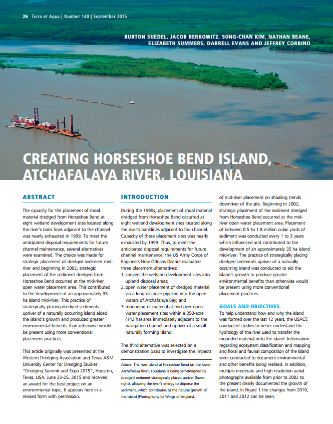 Creating Horseshoe Bend Island, Atchafalaya River, Louisiana