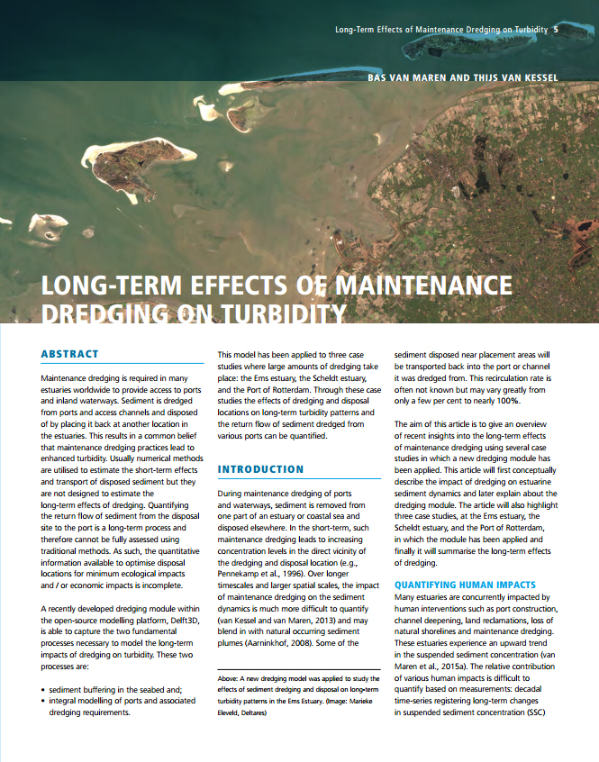 Long-Term Effects of Maintenance Dredging on Turbidity