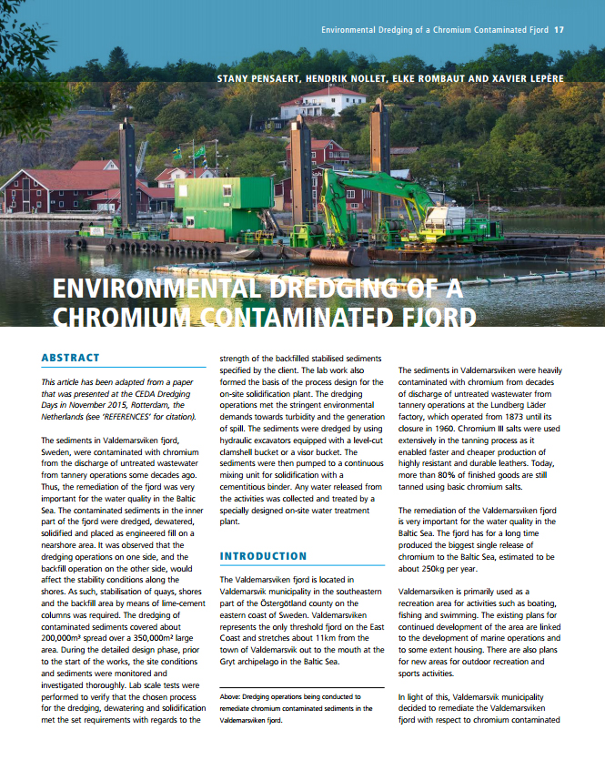 Environmental Dredging of a Chromium Contaminated Fjord