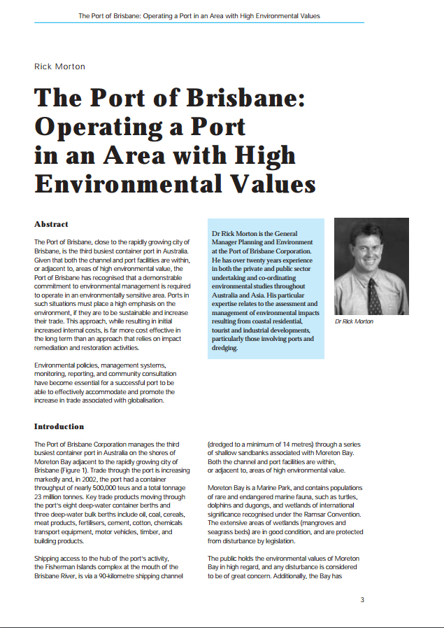 The Port of Brisbane: Operating a Port in an Area with High Environmental Values