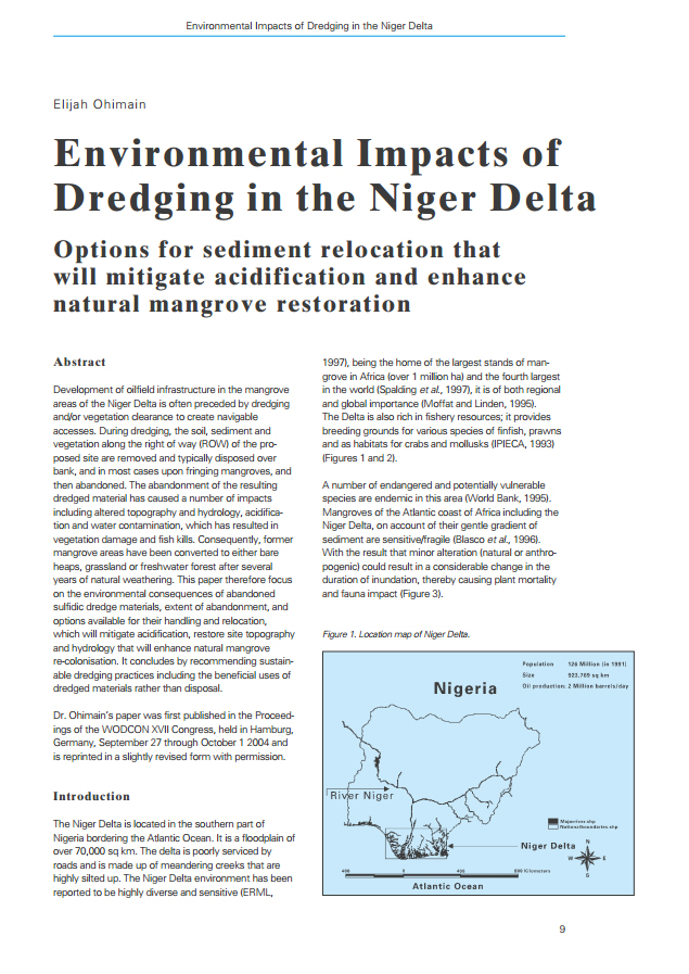 Environmental Impacts of Dredging in the Niger Delta