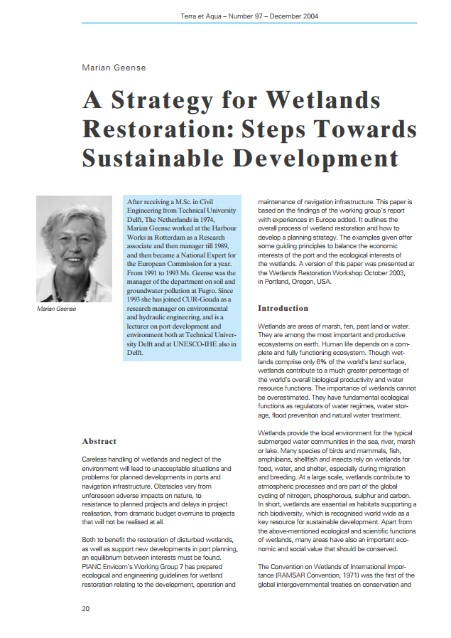 A Strategy for Wetlands Restoration: Steps Towards Sustainable Development